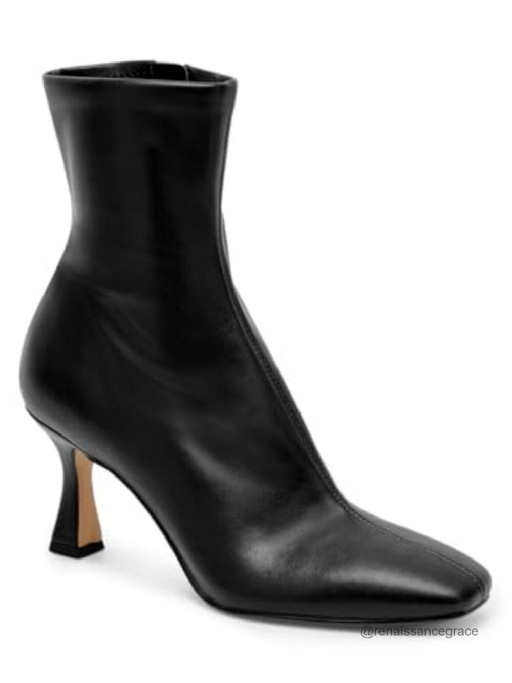 Kitten Heel Ankle Boots Square Toe Side Zipper Dressy Booties Fall